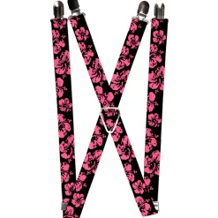 Suspenders - 1.0" - Hibiscus Weathered Black/Pink