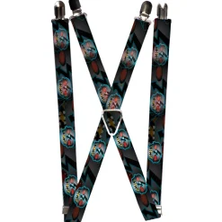 Suspenders - 1.0" - High Voltage Skull