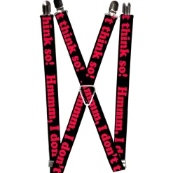 Suspenders - 1.0" - HMMM, I DON'T THINK SO! Black/Pink