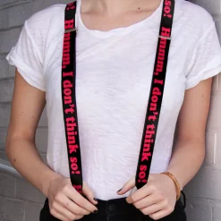 Suspenders - 1.0" - HMMM, I DON'T THINK SO! Black/Pink
