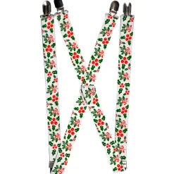 Suspenders - 1.0" - Holly & Mistletoe
