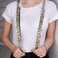 Suspenders - 1.0" - Holly & Mistletoe