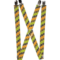 Suspenders - 1.0" - Honeycomb Greens/Orange