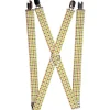 Suspenders - 1.0" - Houndstooth White/Green/Brown