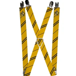 Suspenders - 1.0" - HUFFLEPUFF Crest Stripe Yellow Black