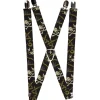 Suspenders - 1.0" - Jack Sparrow's Flag Icons Skull & Crossed Swords Rope Black Tan Cream Gray