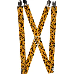 Suspenders - 1.0" - Jack-o'-Lantern Collage Black