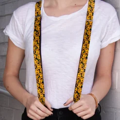 Suspenders - 1.0" - Jack-o'-Lantern Collage Black