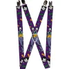 Suspenders - 1.0" - Joker Face Pose Elements Collage Purple Green Yellow