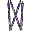 Suspenders - 1.0" - Joker Laughing Poses HAHA Purple Green Black White