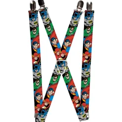 Suspenders - 1.0" - Justice League Superheroes CLOSE-UP New