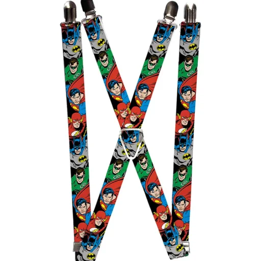 Suspenders - 1.0" - Justice League Superheroes CLOSE-UP New