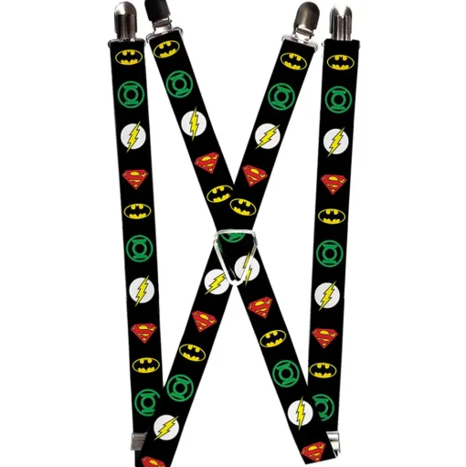 Suspenders - 1.0" - Justice League Superhero Logos