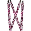 Suspenders - 1.0" - Leopard White/Fuchsia