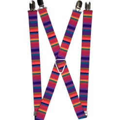Suspenders - 1.0" - Lines Reds/Purples