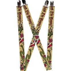 Suspenders - 1.0" - Live Hard Die Young Tan