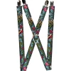 Suspenders - 1.0" - Live Hard Die Young CLOSE-UP Turquoise