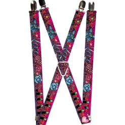 Suspenders - 1.0" - Love Love Pink