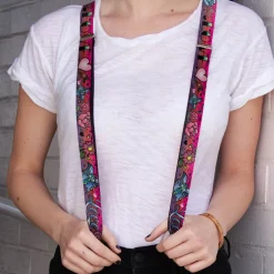 Suspenders - 1.0" - Love Love Pink