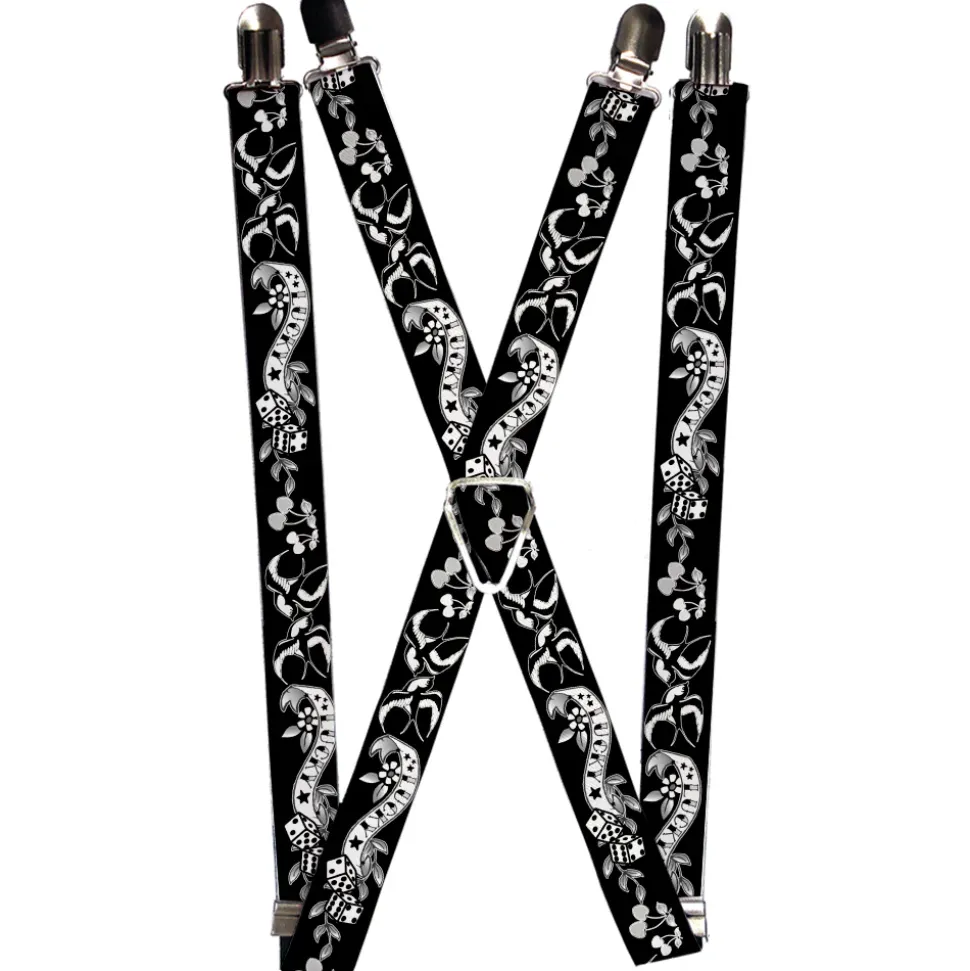 Suspenders - 1.0" - Lucky Black/White