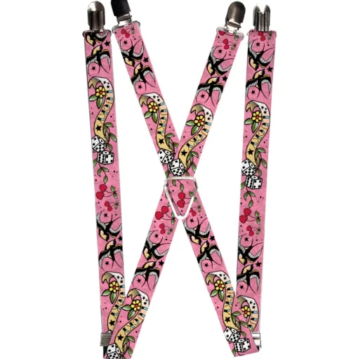 Suspenders - 1.0" - Lucky Pink