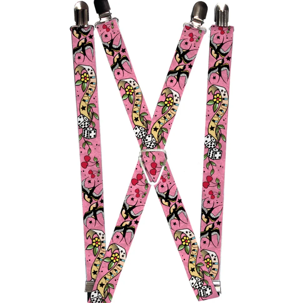 Suspenders - 1.0" - Lucky Pink