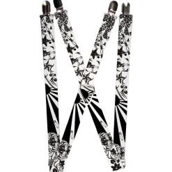 Suspenders - 1.0" - Madness White/Black