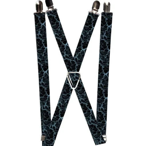 Suspenders - 1.0" - Marble Black/Baby Blue