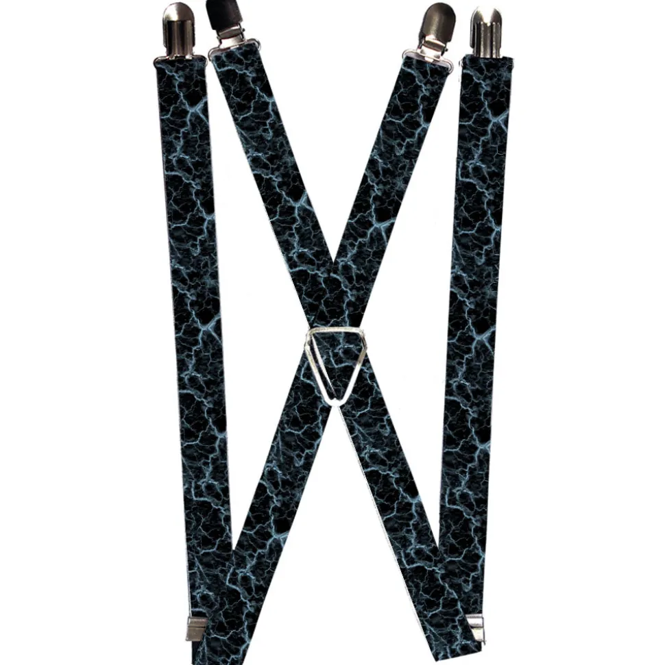 Suspenders - 1.0" - Marble Black/Baby Blue