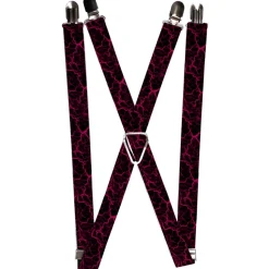 Suspenders - 1.0" - Marble Black/Hot Pink