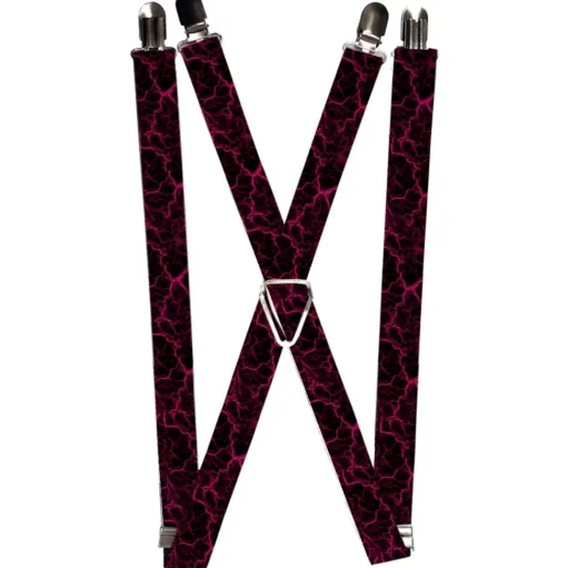 Suspenders - 1.0" - Marble Black/Hot Pink