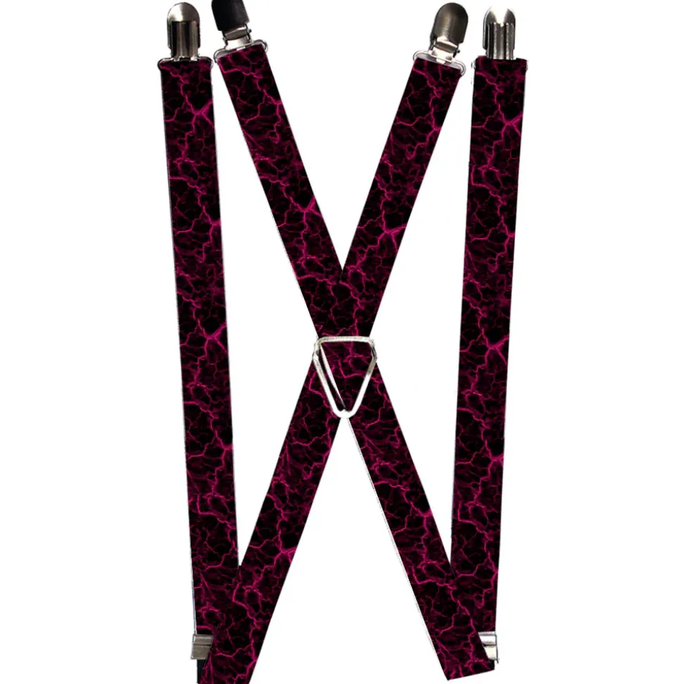 Suspenders - 1.0" - Marble Black/Hot Pink