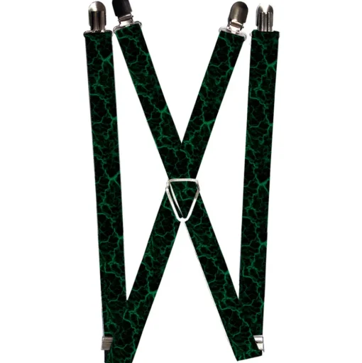 Suspenders - 1.0" - Marble Black/Green