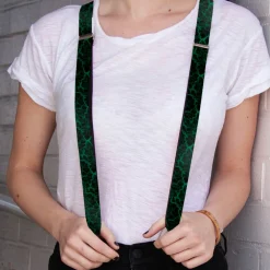 Suspenders - 1.0" - Marble Black/Green