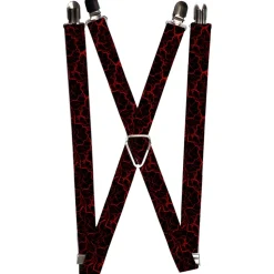 Suspenders - 1.0" - Marble Black/Red