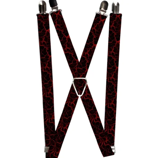 Suspenders - 1.0" - Marble Black/Red