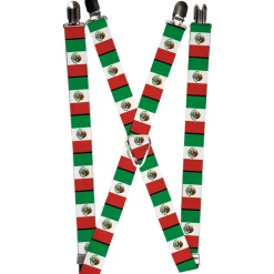 Suspenders - 1.0" - Mexico Flags