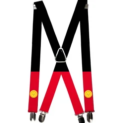 Suspenders - 1.0" - Mickey Mouse Bounding Buttons Black Red Yellows