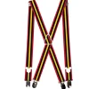 Suspenders - 1.0" - Mickey Mouse Stripes Head Silhouette Red Black Yellow White