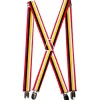 Suspenders - 1.0" - Mickey Mouse Stripes Red Black Yellow White