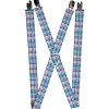 Suspenders - 1.0" - Mini Houndstooth Gray/Baby Blue/Pink