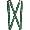 Suspenders - 1.0" - Mini Houndstooth Green/Black/Gray