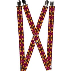 Suspenders - 1.0" - Mini Navajo Purple/Yellow/Pink/Green