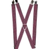 Suspenders - 1.0" - Mini Polka Dots Black/Pink