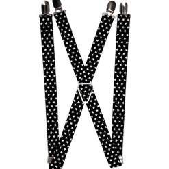 Suspenders - 1.0" - Mini Stars3 Black/White