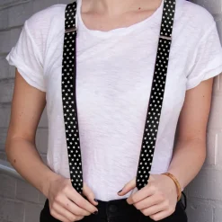 Suspenders - 1.0" - Mini Stars3 Black/White