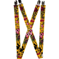 Suspenders - 1.0" - Mom & Dad CLOSE-UP Yellow