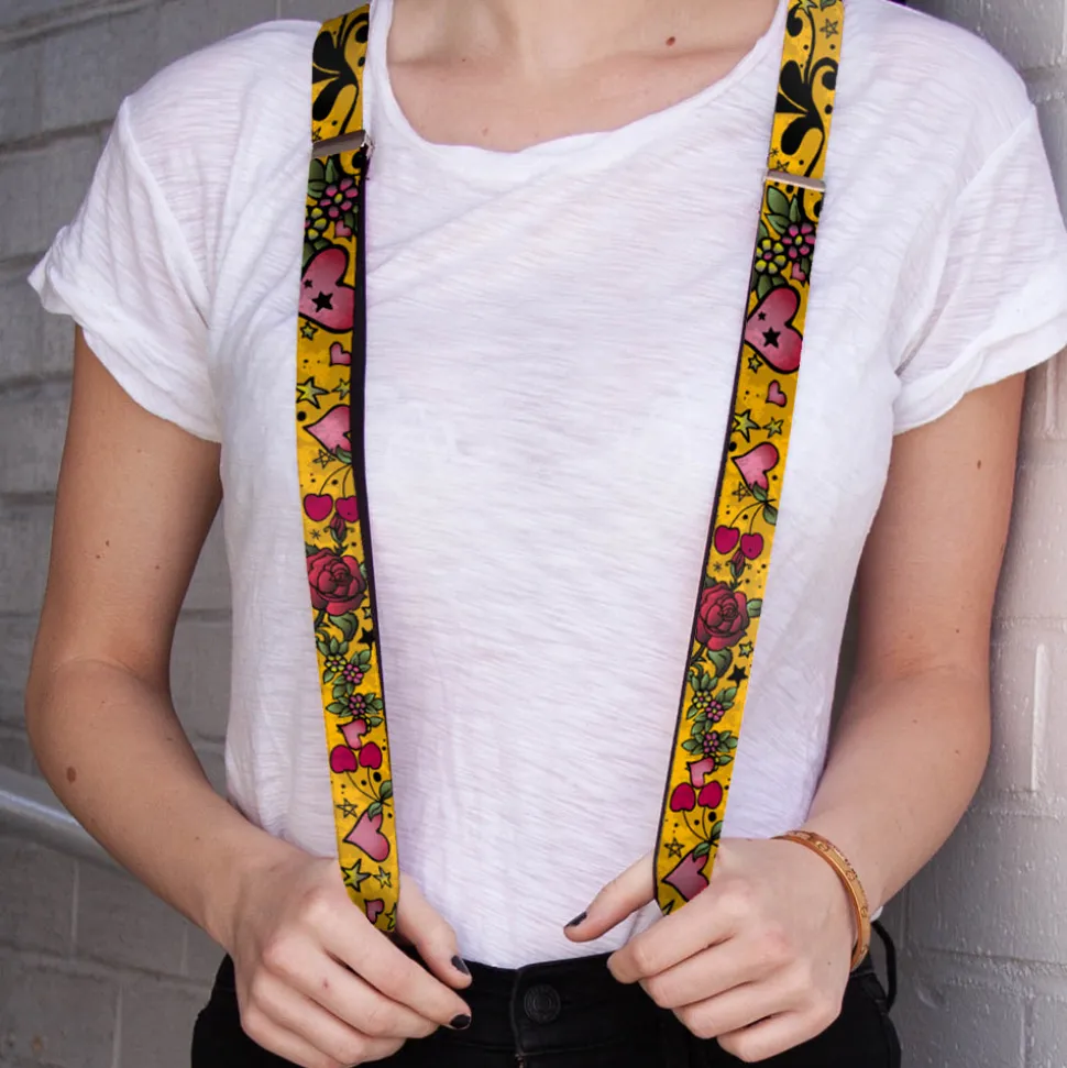 Suspenders - 1.0" - Mom & Dad CLOSE-UP Yellow