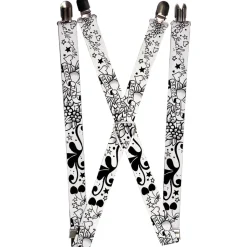 Suspenders - 1.0" - Mom & Dad Black/White