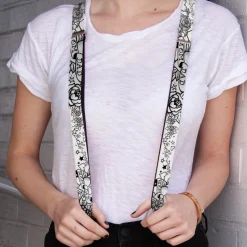 Suspenders - 1.0" - Mom & Dad Black/White